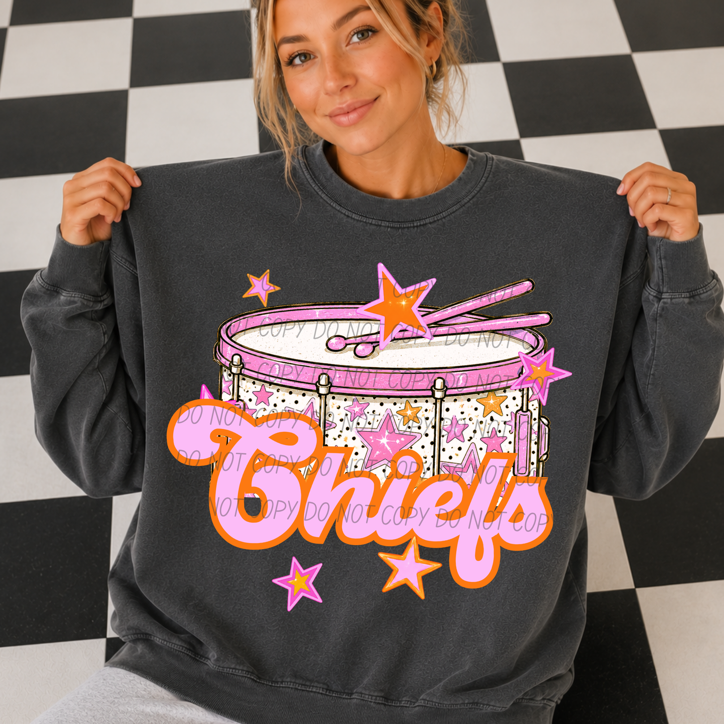 Band Pink Orange Stars Mascot (Dropdown)- DTF&UV