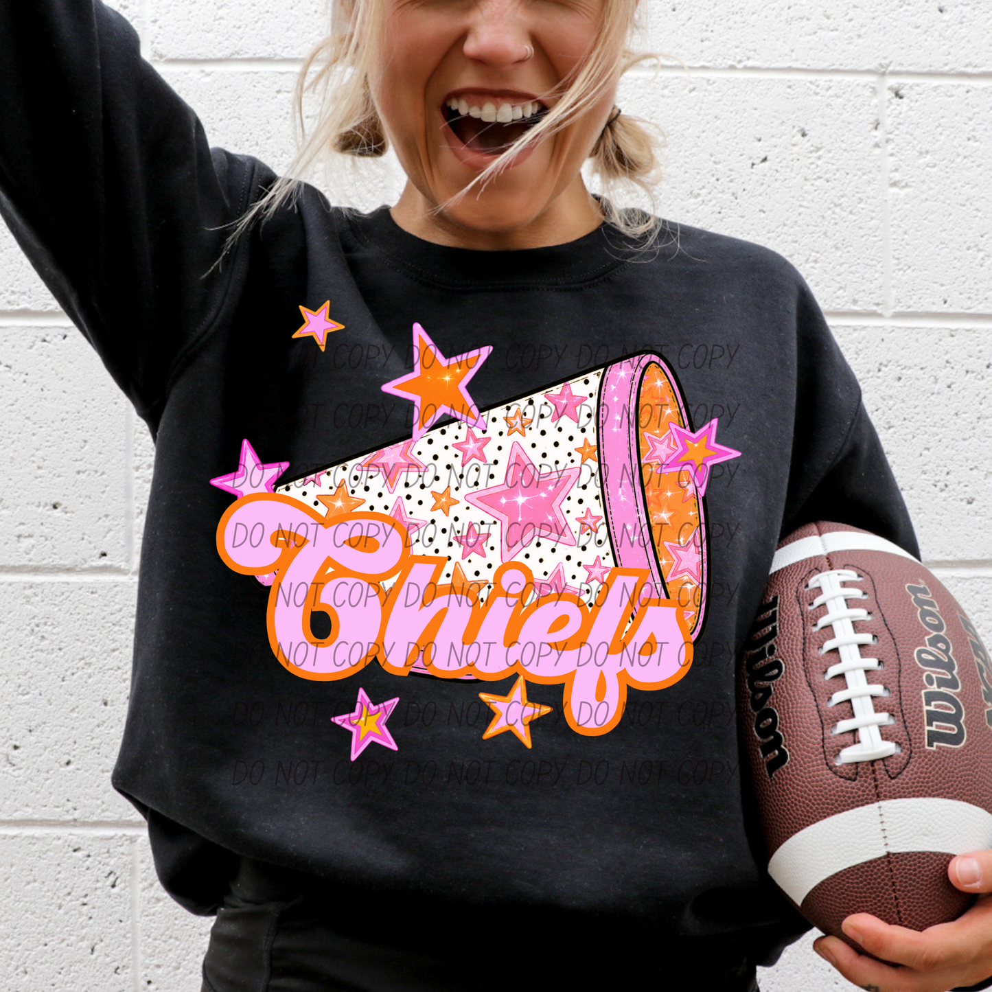 CHEER Pink Orange Stars Mascot (Dropdown)- DTF&UV