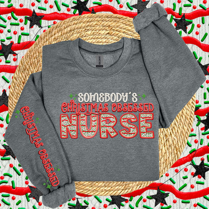 Somebody's Christmas Obsessed(COMES W/ONE SLEEVE)-DTF