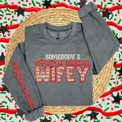 Somebody's Christmas Obsessed(COMES W/ONE SLEEVE)-DTF