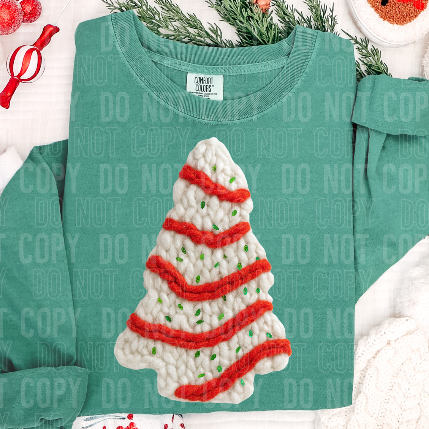 CHRISTMAS TREE FAUX YARN -DTF&UV