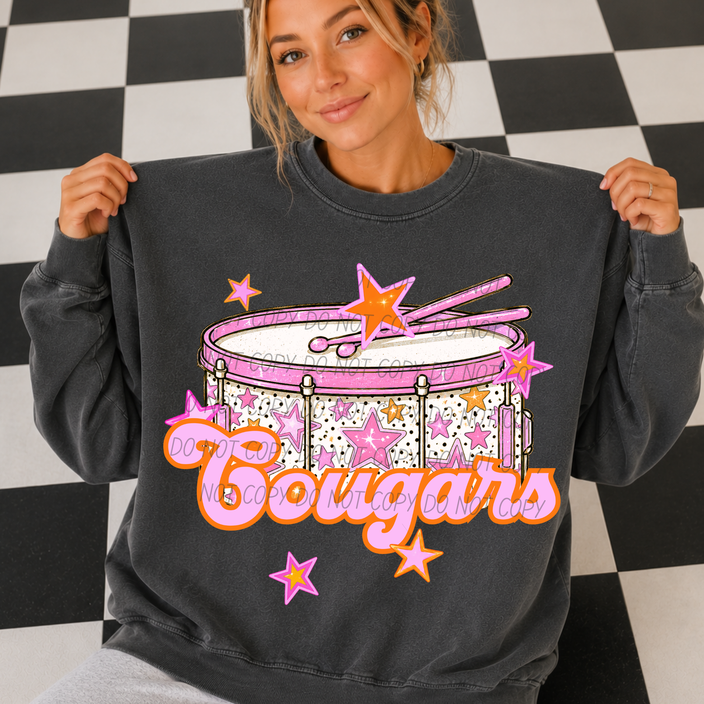 Band Pink Orange Stars Mascot (Dropdown)- DTF&UV