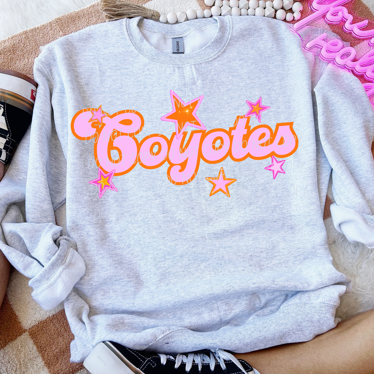 Pink Orange Stars Mascot (Dropdown)- DTF&UV
