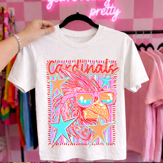 Cardinals mascot dot colorful- DTF&UV
