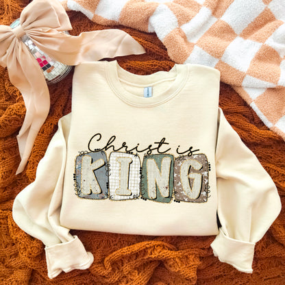 Christ is King faux gold outline -DTF&UV