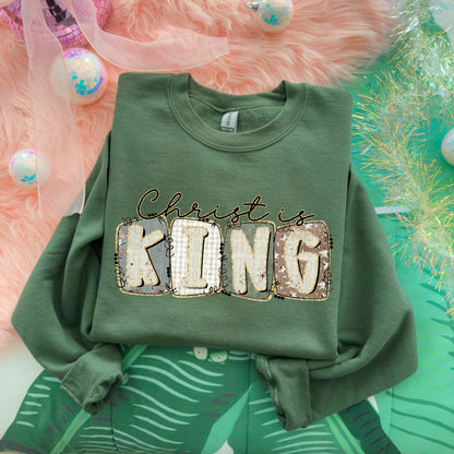 Christ is King faux gold outline -DTF&UV
