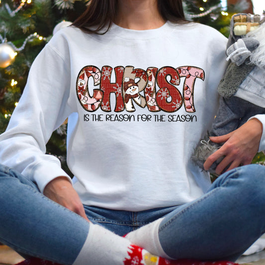 Christ is the reason faux glitter outline-DTF&UV