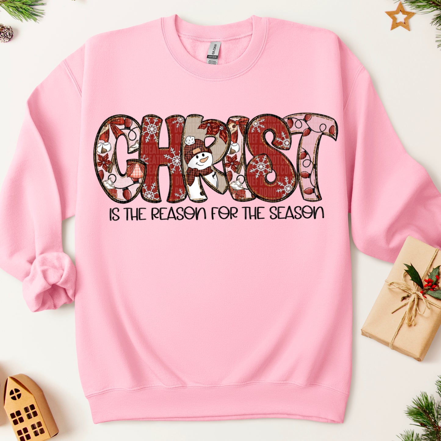 Christ is the reason faux glitter outline-DTF&UV