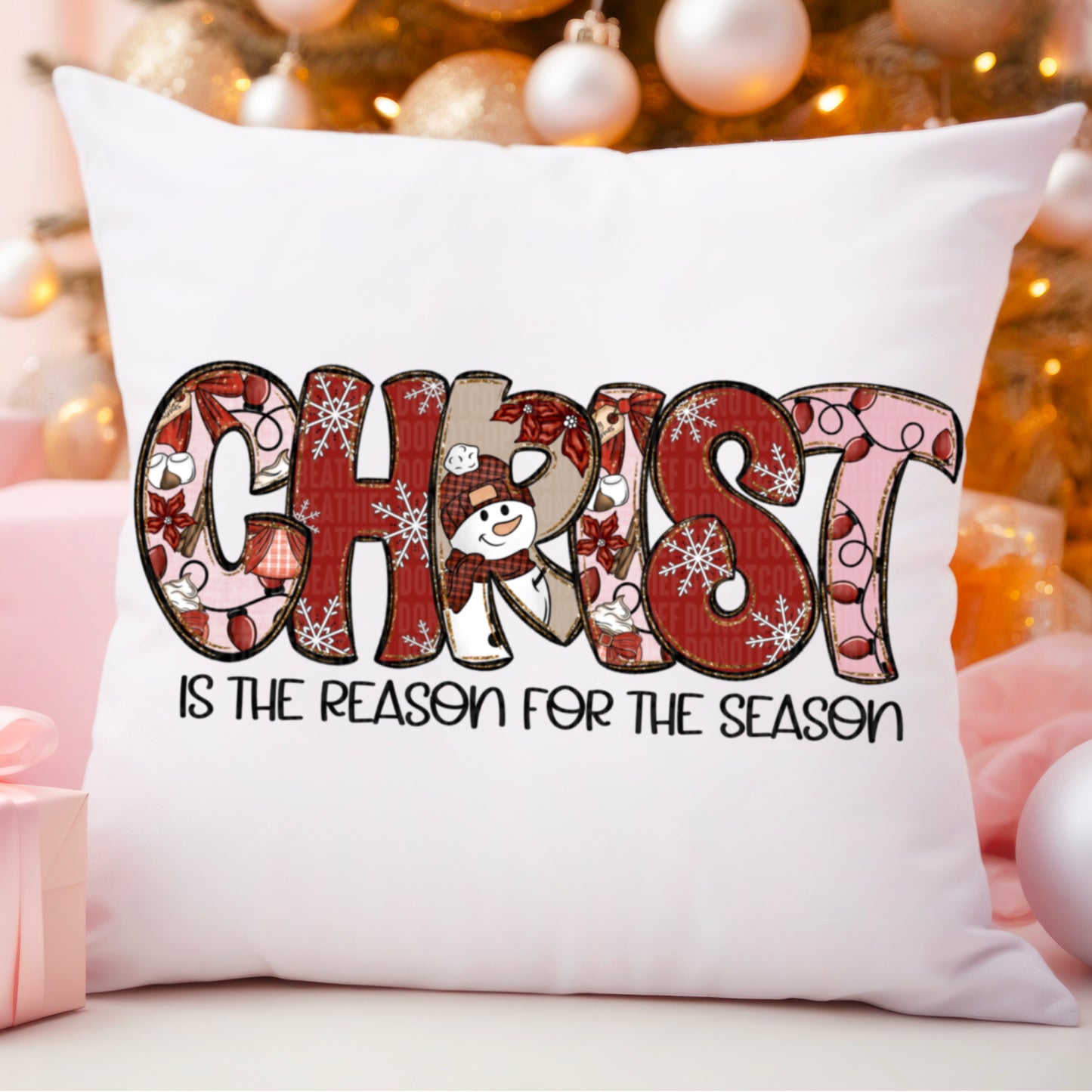 Christ is the reason faux glitter outline-DTF&UV