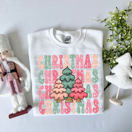Christmas Stacked Trees Colorful-DTF