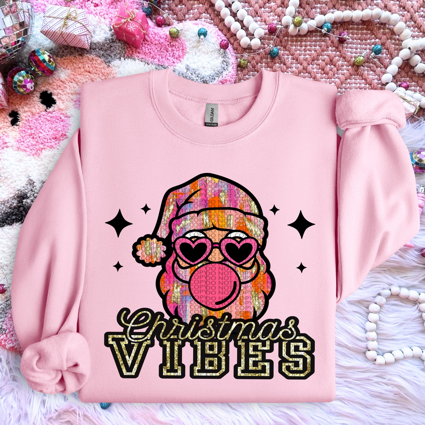 Christmas vibes bubblegum Santa-DTF