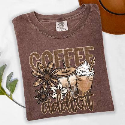 Coffee Addict leopard flower- DTF&UV