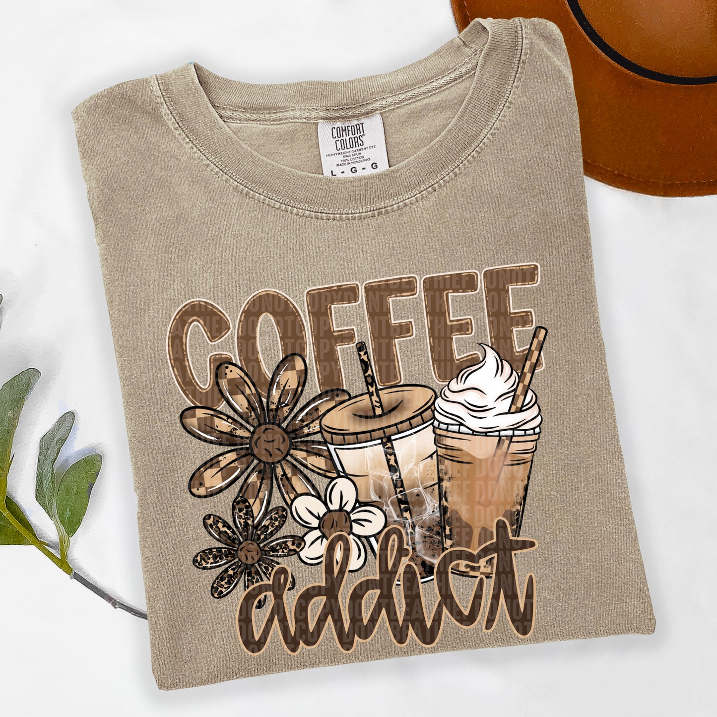 Coffee Addict leopard flower- DTF&UV