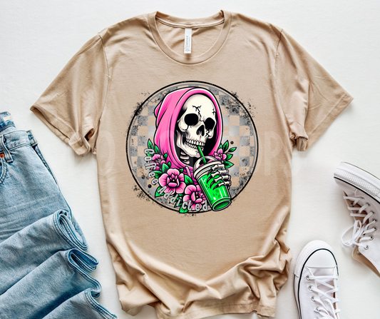 Coffee addicted skeleton-DTF&UV