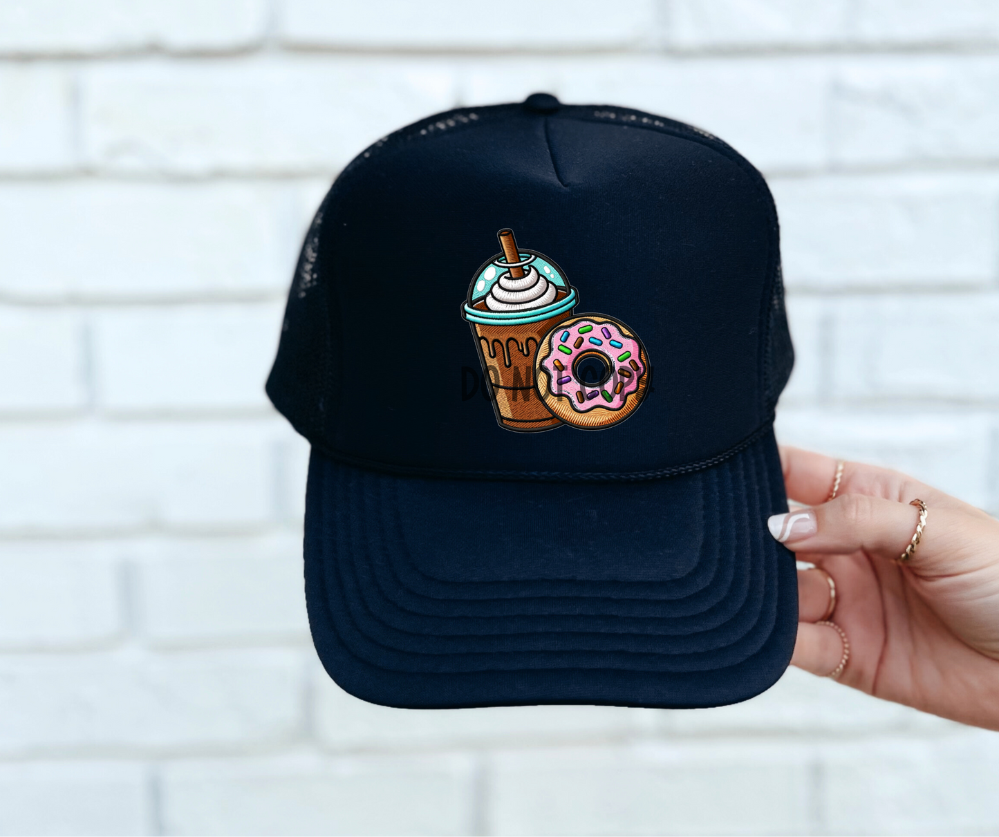 Coffee and Donut Hat patch-DTF