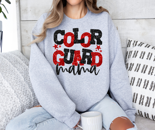 Color guard mama blk red FRONT-DTF