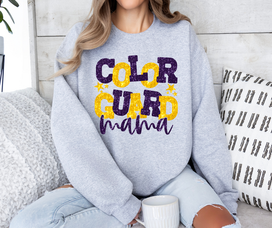 Color guard mama purple yellow gold-DTF