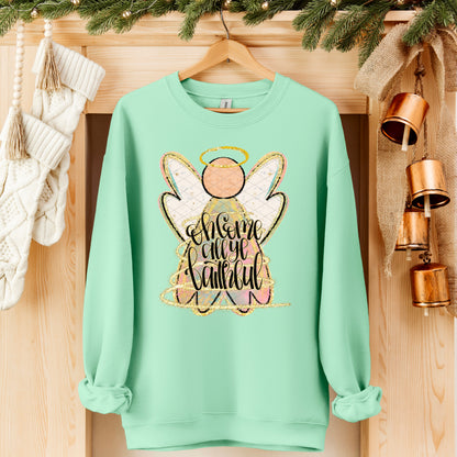 Oh Come all ye faithful Angel faux glitter -DTF&UV