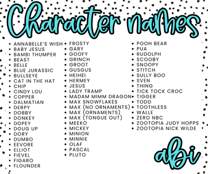 Boop Characters (DROPDOWN NAMES)-DTF&UV