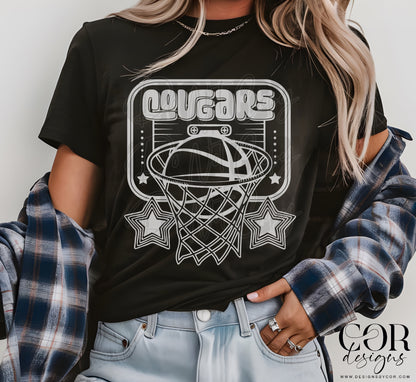 Basketball Mascots With stars (DROPDOWN- ALL IN THIS LISTING)-DTF