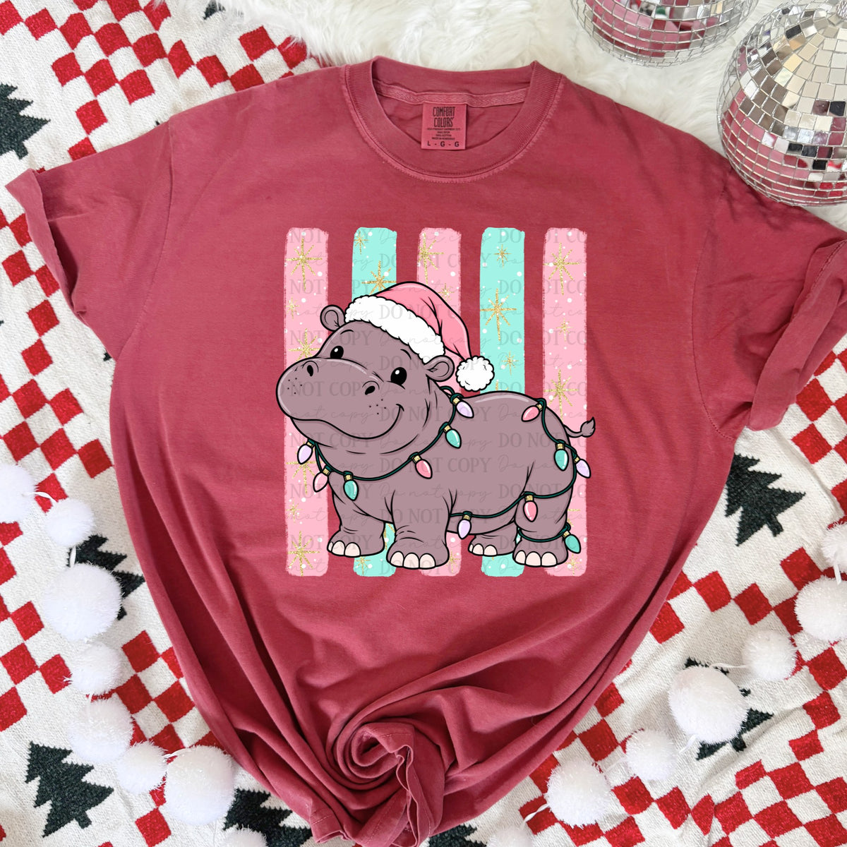 Christmas hippo-DTF