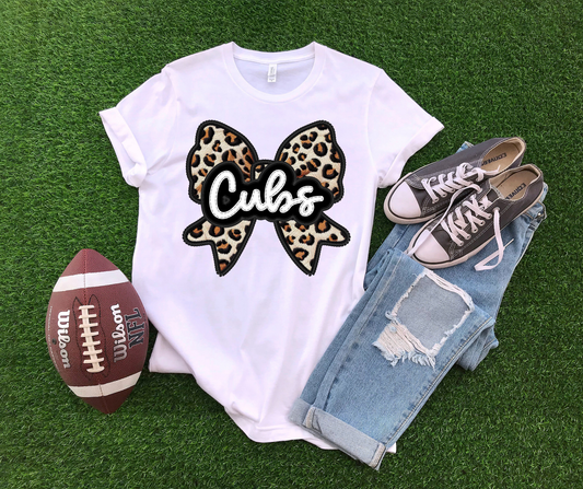 Cubs leopard bow-DTF