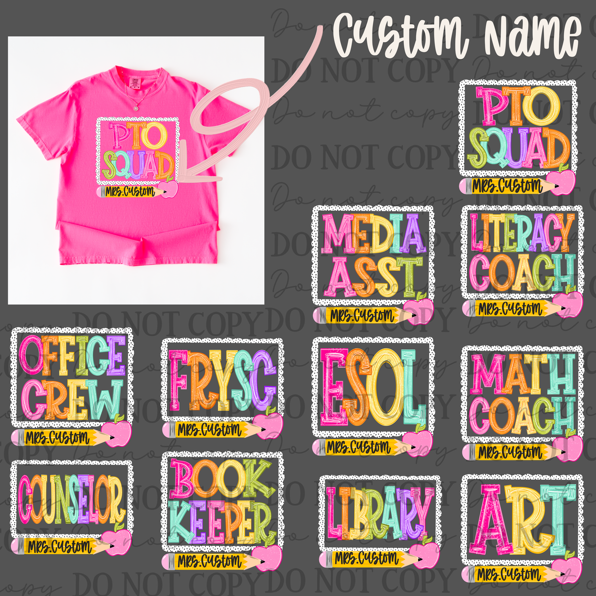 Library: (Back to school Dot CUSTOM) -DTF&UV