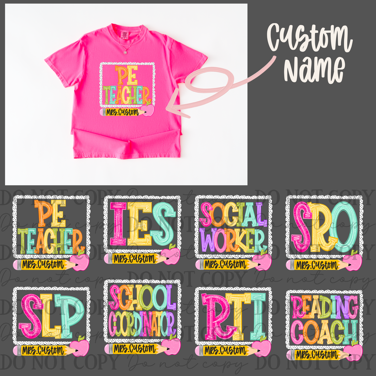RTI: (Back to school Dot CUSTOM) -DTF&UV