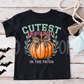 Cutest Pumpkin in the patch green pink writing-DTF