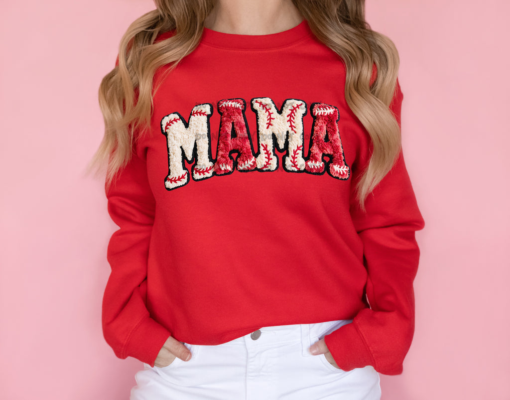 Mama fuzzy baseball letters-DTF&UV