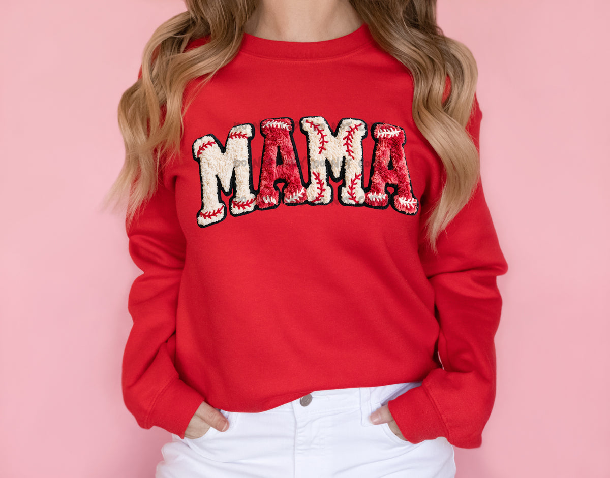Mama fuzzy baseball letters-DTF&UV