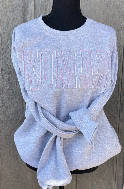 Ragged Edge Embroidered Sweatshirt