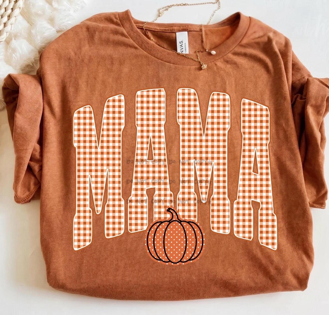 Mama gingham with pumpkin - DTF DEAL