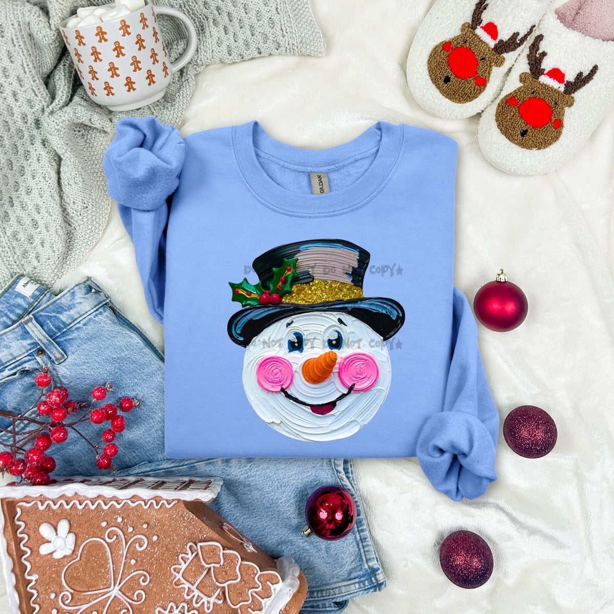 Snowman with Hat- DTF & UV
