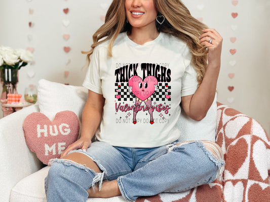 Thick Thighs Valentine Vibes Checkered DTF