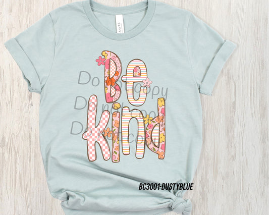Be kind floral doodle-DTF