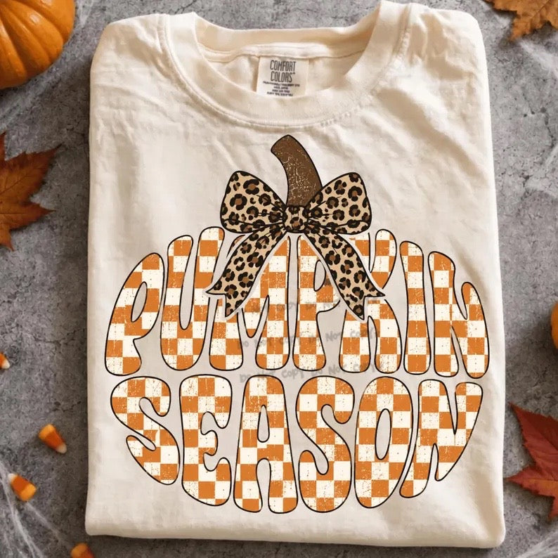 Pumpkin Season Orange checkered- DTF&UV