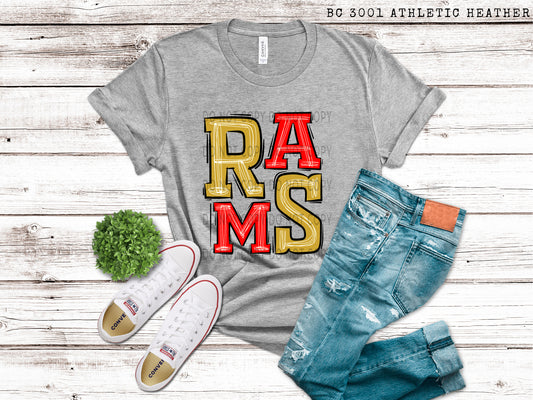 Rams Red and Gold - DTF