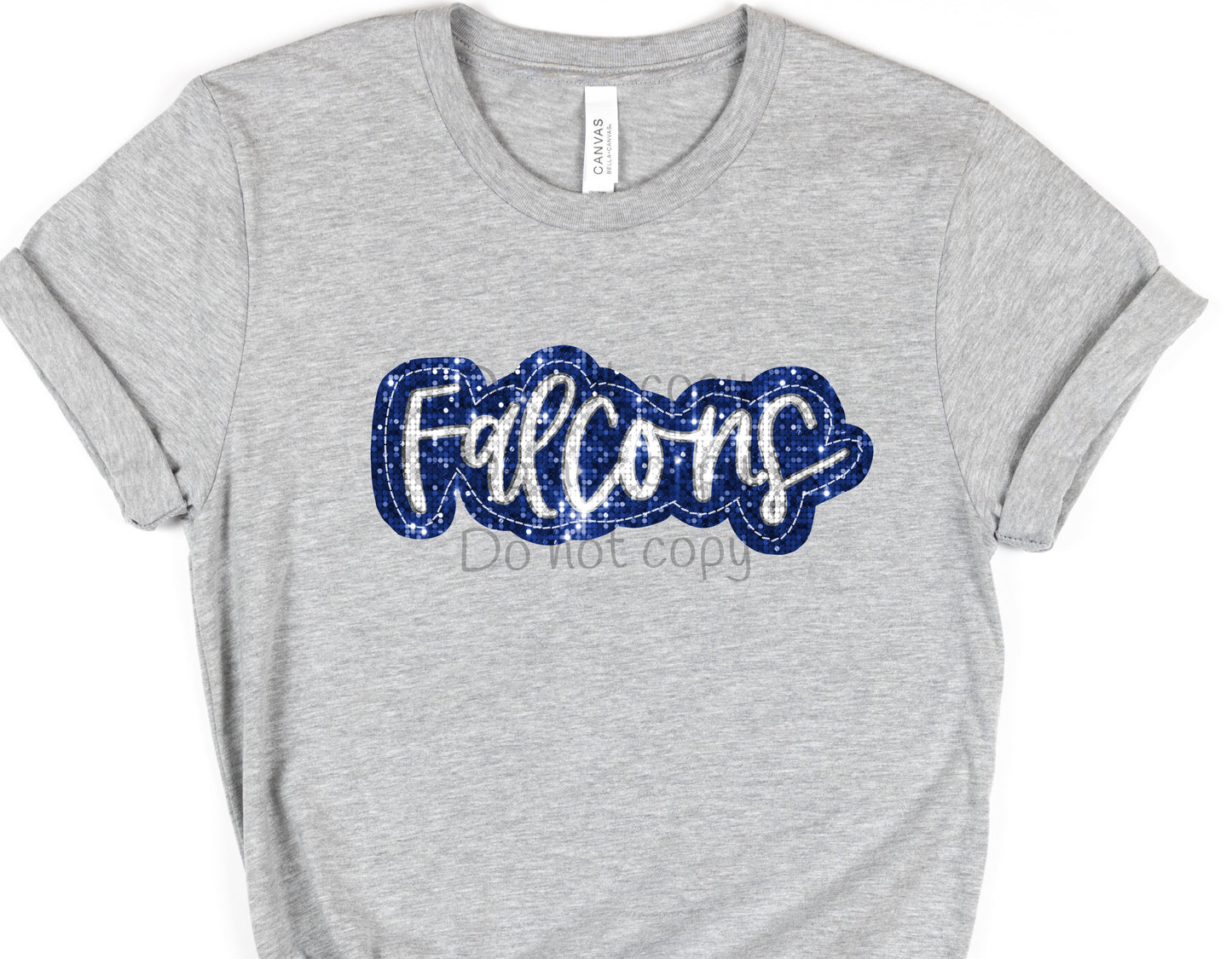 Falcons blue silver sequin-DTF