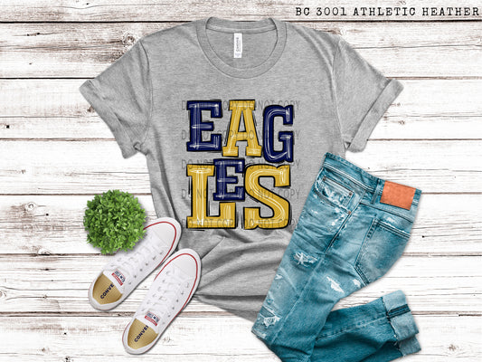 Eagles Navy And Gold - DTF