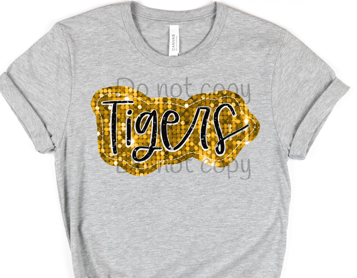 Tigers black gold sequin-DTF