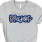 Bluejays silver blue sequin-DTF