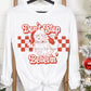 Don’t stop believin’ red checkered Santa-DTF