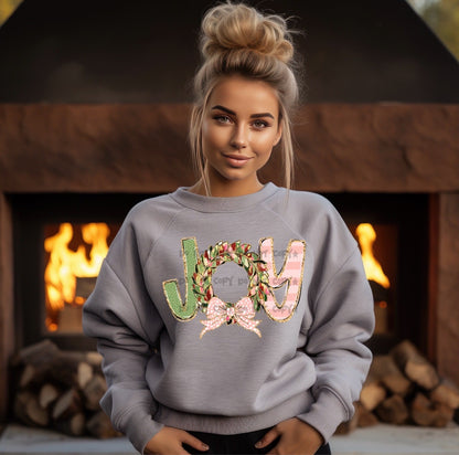 Joy wreath and bow-DTF
