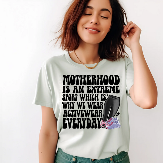 Motherhood Is An Extreme Sport Blk -DTF