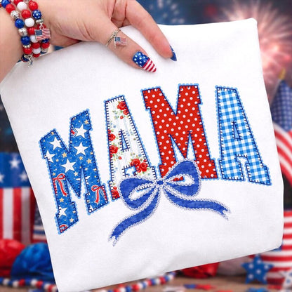 Mama red white and blue -DTF&UV