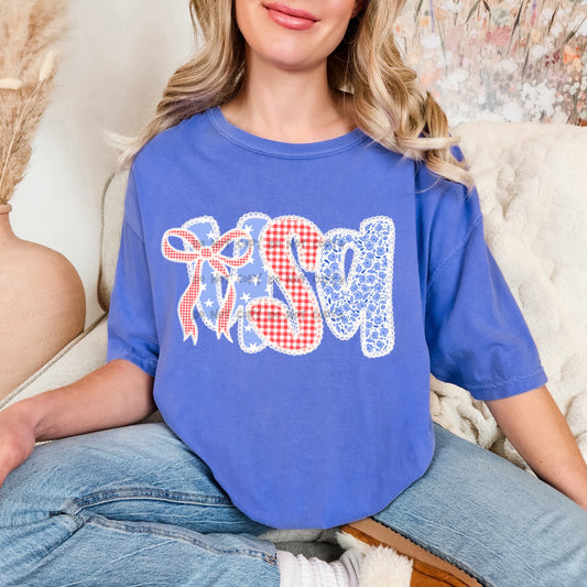 USA with lace edges-DTF