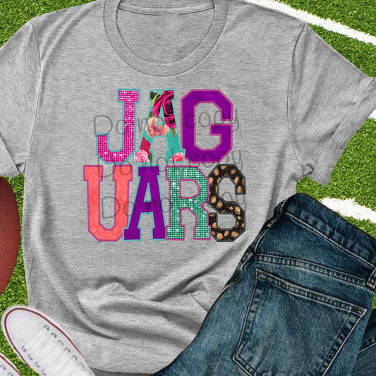 Jaguars appliqué words-DTF