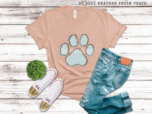 Blue Paw Print Doodle Loo - DTF