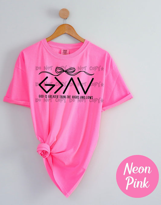 God is greater highs and Lows (BLACK)-DTF&UV